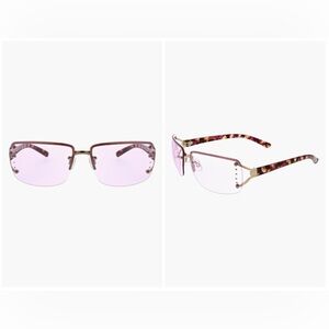 BCBGeneration Rhinestone Pink Purple Tint Tortoise Shell Sunglasses